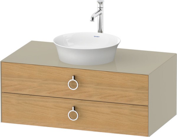 Duravit White Tulip Konsolenwaschtischunterbau wandhängend Natur Eiche & Taupe Matt & Hochglanz 1000