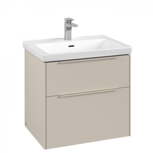 Villeroy & Boch Subway 3.0 Waschbeckenunterschrank, 2 Auszüge, 622 x 579 x 478 mm, Cashmere Grey / C