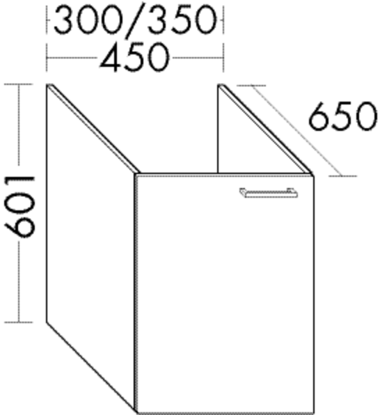 Burgbad Unterschrank Sys30 PG1 Aqua 601x450x650 Eiche Dekor Flanelle, WVJB045LF2239