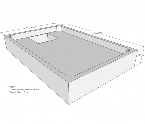 Neuesbad Wannenträger für Bette extraflach 120x80x6,5