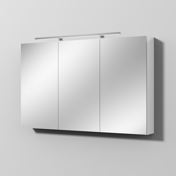 Sanipa Reflection Spiegelschrank MILLA 120 mit LED-Aufsatzleuchte, Weiß-Glanz, SD14578