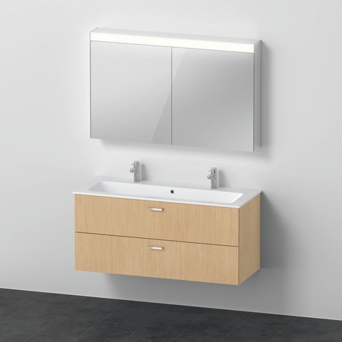 Duravit XBase Möbelwaschtisch mit Waschtischunterbau und Spiegelschrank 1230x490x200 mm - XB00670303