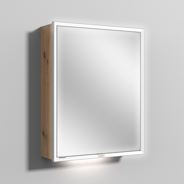 Sanipa Reflection Spiegelschrank MILO 60 mit LED-Beleuchtung, Eiche Natural-Touch, AU03185