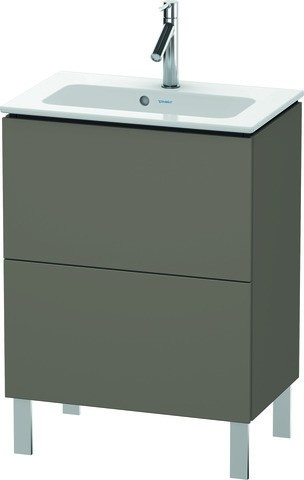 Duravit L-Cube Waschtischunterbau bodenstehend Flanell Grau Seidenmatt 620x391x704 mm - LC667309090