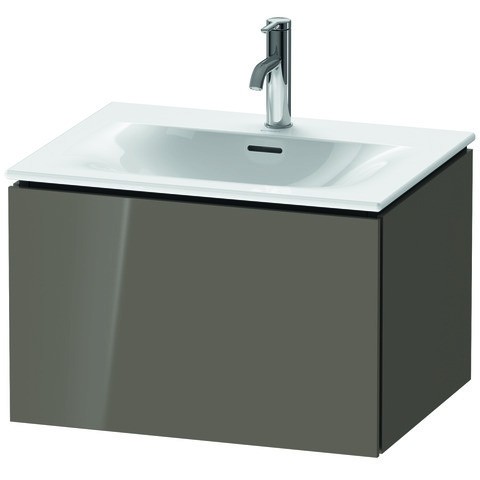 Duravit L-Cube Waschtischunterbau wandhängend Flanell Grau Hochglanz 620x481x400 mm - LC613508989