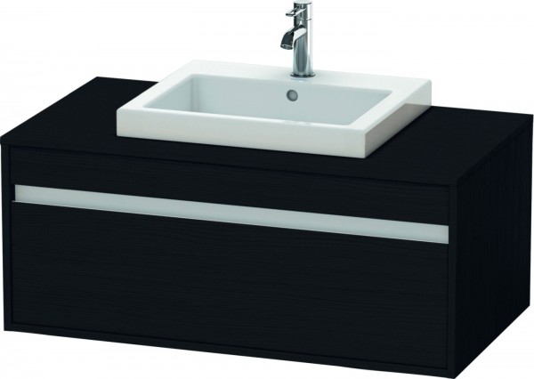 Duravit Ketho Konsolenwaschtischunterbau wandhängend Eiche Schwarz Matt 1000x550x426 mm - KT67950161