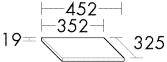 Burgbad Ablageplatte Sys30 PG2 Echo 19x...x325 Weiß Hochglanz, APDH999461