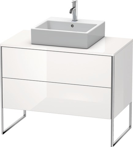 Duravit XSquare Konsolenwaschtischunterbau bodenstehend Weiß Hochglanz 1000x548x778 mm - XS492102222