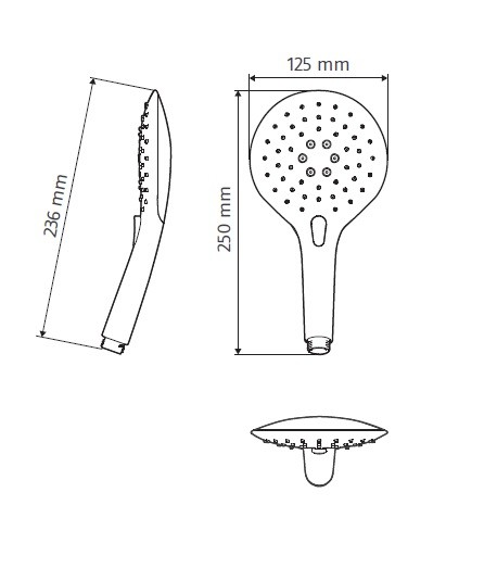 HSK Design-Handbrause AquaSwitch rund, 1100069, inkl.Brauseschlauch, silber