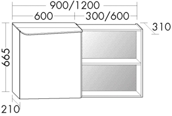 Burgbad Spiegelschrank Badu 665x1200x310 Leinengrau Hochglanz, SFUC120RF3692