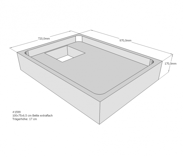 Neuesbad Wannenträger für Bette extraflach 100x75x6,5