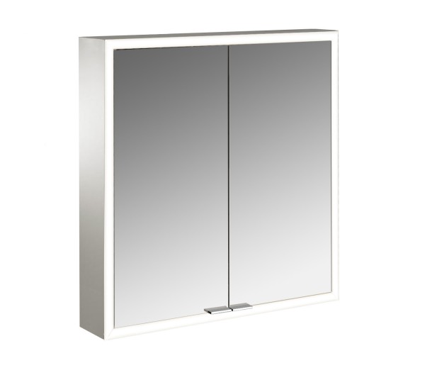 emco LED-Lichtspiegelschrank prime Facelift Aufputz, 600 mm, 2-türig, IP 20 Rückwand weiß, 949706361