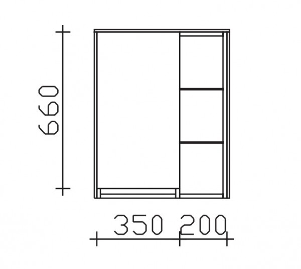 Pelipal Serie 6010 Wandschrank 6010-WSR01, B:570, H:710, T:170mm