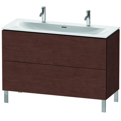 Duravit L-Cube Waschtischunterbau bodenstehend Amerikanischer Nussbaum Matt 1220x481x704 mm - LC6599