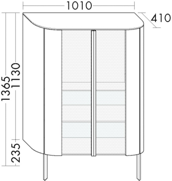 Burgbad Halbhoher Schrank Lavo 2.0 1365x1010x415 Tectona Dekor Zimt, SGCJ101F5055