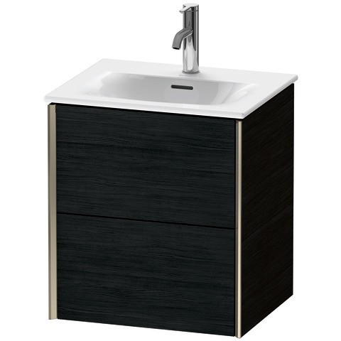 Duravit XViu Waschtischunterbau wandhängend Eiche Schwarz Matt 510x420x557 mm - XV41310B116