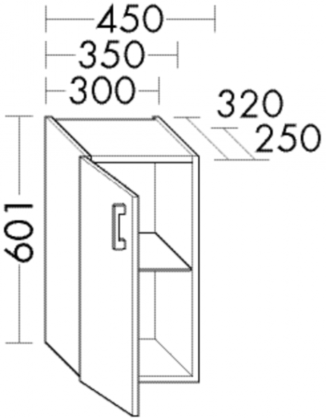 Burgbad Unterschrank Sys30 PG4 Sana 601x450x320 Sand Ultramatt, U4525RF5766