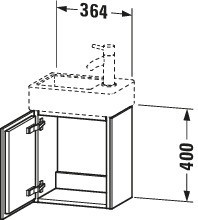 Duravit L-Cube Waschtischunterschrank wandhängend 364x241x400 Ei Marmoriert