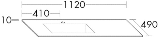 Burgbad Waschtisch Compact 10x1120x490 Eiche Antik, SGCO112RA0323