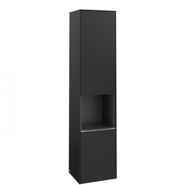 Villeroy & Boch Subway 3.0 Hochschrank, 2 Türen, 400 x 1710 x 346,5 mm, Volcano Black / Volcano Blac