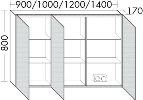 Burgbad Spiegelschrank RL30 800x1000x170 Eiche Dekor Flanelle, SPLN100RF3682