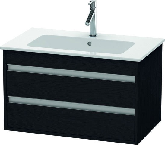 Duravit Ketho Waschtischunterbau wandhängend Eiche Schwarz Matt 800x475x480 mm - KT642901616