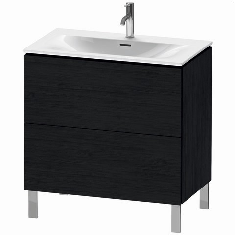 Duravit L-Cube Waschtischunterbau bodenstehend Eiche Schwarz Matt 820x481x704 mm - LC659701616