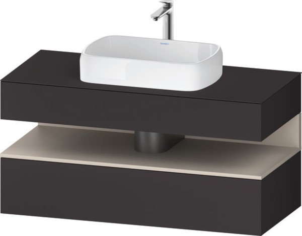 Duravit Qatego Konsolenwaschtischunterbau wandhängend Graphit Supermatt 1200x550x600 mm - QA47320918