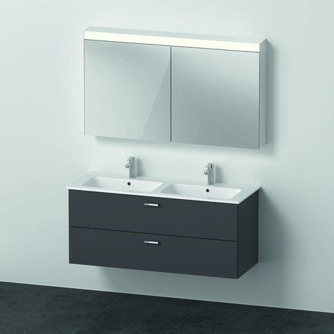 Duravit XBase Möbelwaschtisch mit Waschtischunterbau und Spiegelschrank 1300x490x1200 mm - XB0068049