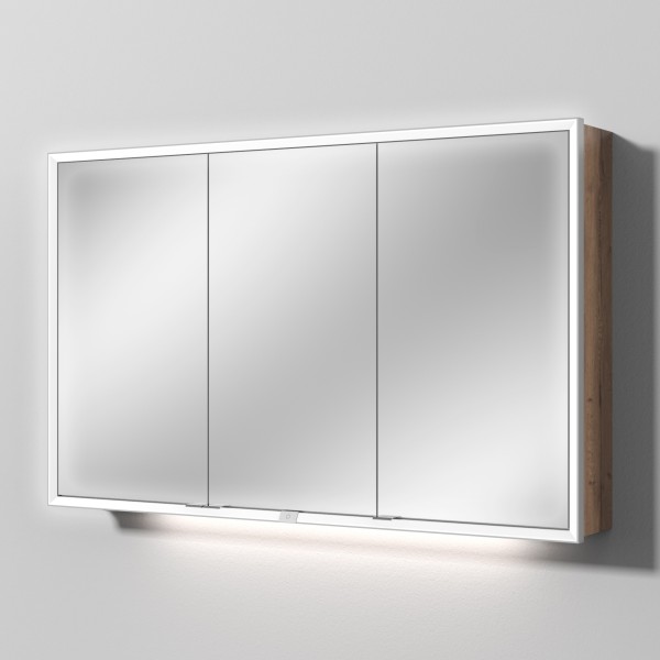 Sanipa Reflection Spiegelschrank MILO 120 mit LED-Beleuchtung, Eiche-Tabak, AU03650