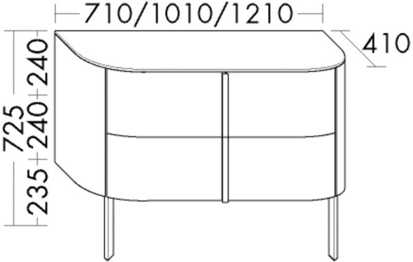 Burgbad Unterschrank Lavo 2.0 725x1210x415 Eiche Dekor Flanelle, SGCM121F5053