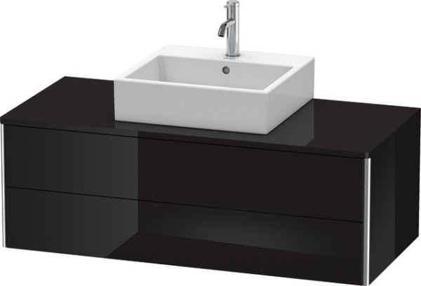 Duravit XSquare Konsolenwaschtischunterbau wandhängend Schwarz Hochglanz 1200x548x400 mm - XS4912040