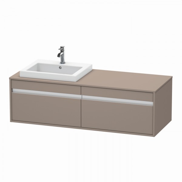 Duravit Ketho Konsolenwaschtischunterbau wandhängend Basalt Matt 1400x550x426 mm - KT6797L4343