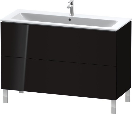 Duravit L-Cube Waschtischunterbau bodenstehend Schwarz Hochglanz 1220x481x704 mm - LC6628040400E00