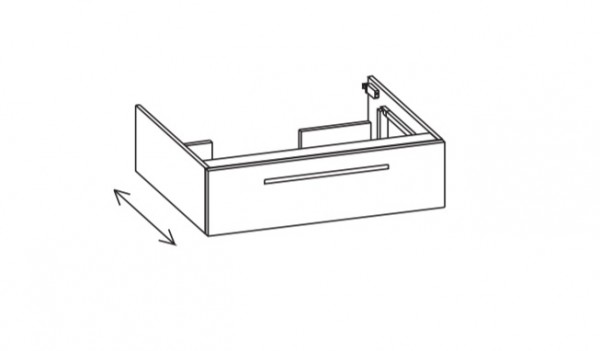 Artiqua 113 Waschtischunterschrank variabel inkl. Konsolenfunktion, Quarzgrau Hochglanz Select, 113-