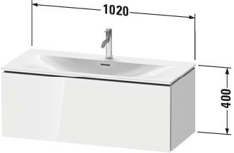 Duravit L-Cube Waschtischunterschrank wandhängend 1020x481x400 Az 1 Ei