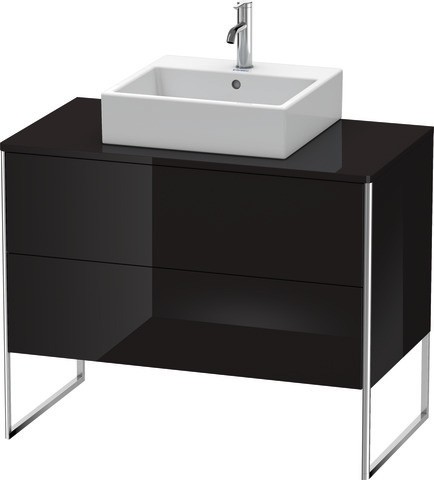 Duravit XSquare Konsolenwaschtischunterbau bodenstehend Schwarz Hochglanz 1000x548x778 mm - XS492104