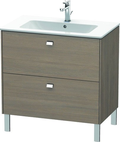 Duravit Brioso Waschtischunterbau bodenstehend Eiche Terra Matt 820x479x683 mm - BR440201035