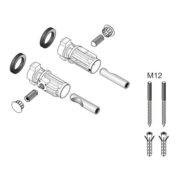 LAUFEN Bodenbefestigung M12 f. Waschtisch freist., Kartell H811331, H8928360000001