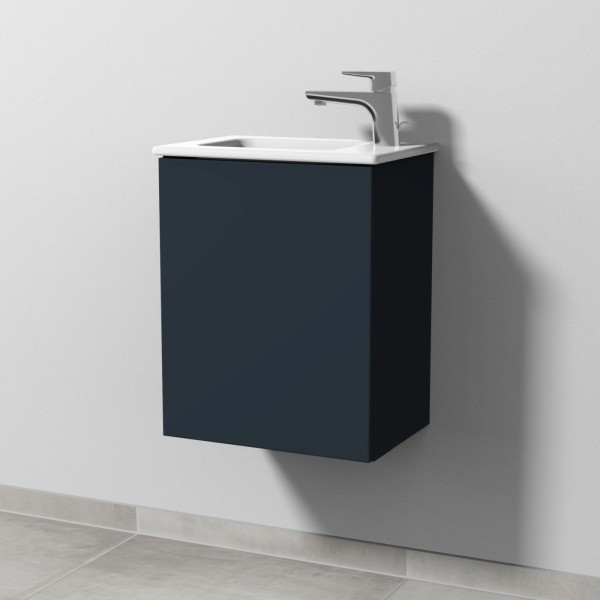 Sanipa 3way Waschtischunterbau zu Duravit ME by Starck Waschtisch mit 1 Tür, Marine-Matt