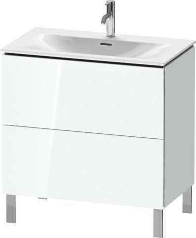 Duravit L-Cube Waschtischunterbau bodenstehend Weiß Hochglanz 820x481x704 mm - LC6597085850E00