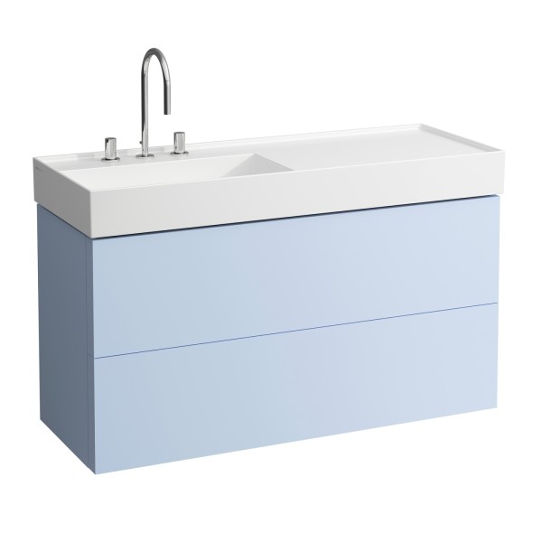 LAUFEN Waschtischunterschrank Kartell 600x1180x450 2 Schubl, H813332 graublau, H4076480336451