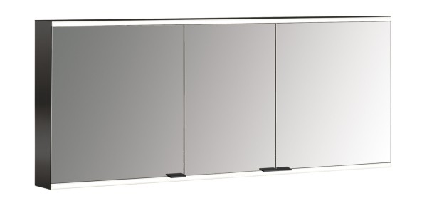 emco LED-Lichtspiegelschrank prime 2 Facelift schwarzAufputz, 1600 mm, 3-türig, IP 20 Rückwand versp