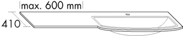 Burgbad Verlängerung rechtsseitig zu Keramik Waschtisch alpinweiss 12x...x410 Alpinweiss, KBAX999RC0