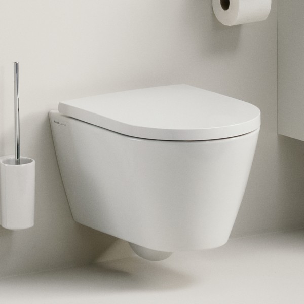 LAUFEN Wand-Tiefspül-WC Kartell, T:545mm, B:370mm, mit Silent-Flush, spülrandlos, weiss glänzend LCC