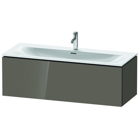 Duravit L-Cube Waschtischunterbau wandhängend Flanell Grau Hochglanz 1220x481x400 mm - LC613908989