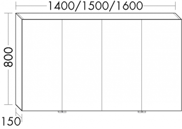 Burgbad Spiegelschrank Sys30 PG2 Echo 800x1600x160 Basaltgrau Matt, SPJJ160F2236