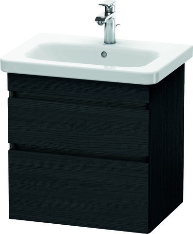 Duravit DuraStyle Waschtischunterbau wandhängend Eiche Schwarz Matt 580x448x610 mm - DS648001616