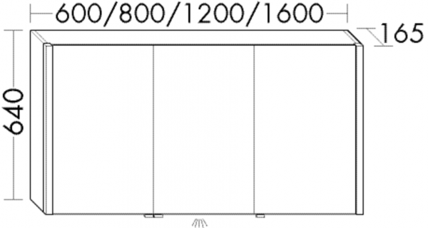 Burgbad Spiegelschrank Bel HGL 640x808x165 bel Lack HGL, SPFW080PN090