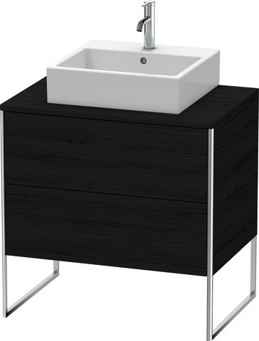 Duravit XSquare Konsolenwaschtischunterbau bodenstehend Eiche Schwarz Matt 800x548x778 mm - XS492001